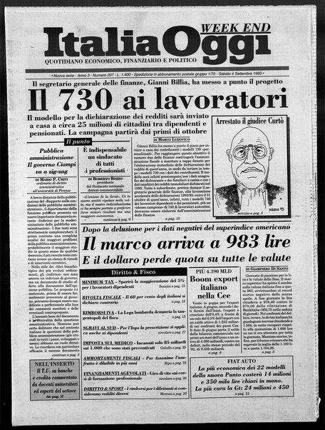 Italia oggi : quotidiano di economia finanza e politica